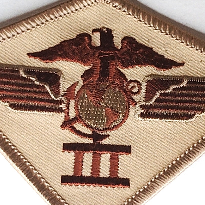 USMC 3rd Marine Aircraft Wing Patch Desert Tan 3‑7/8" × 2‑7/8" Patch