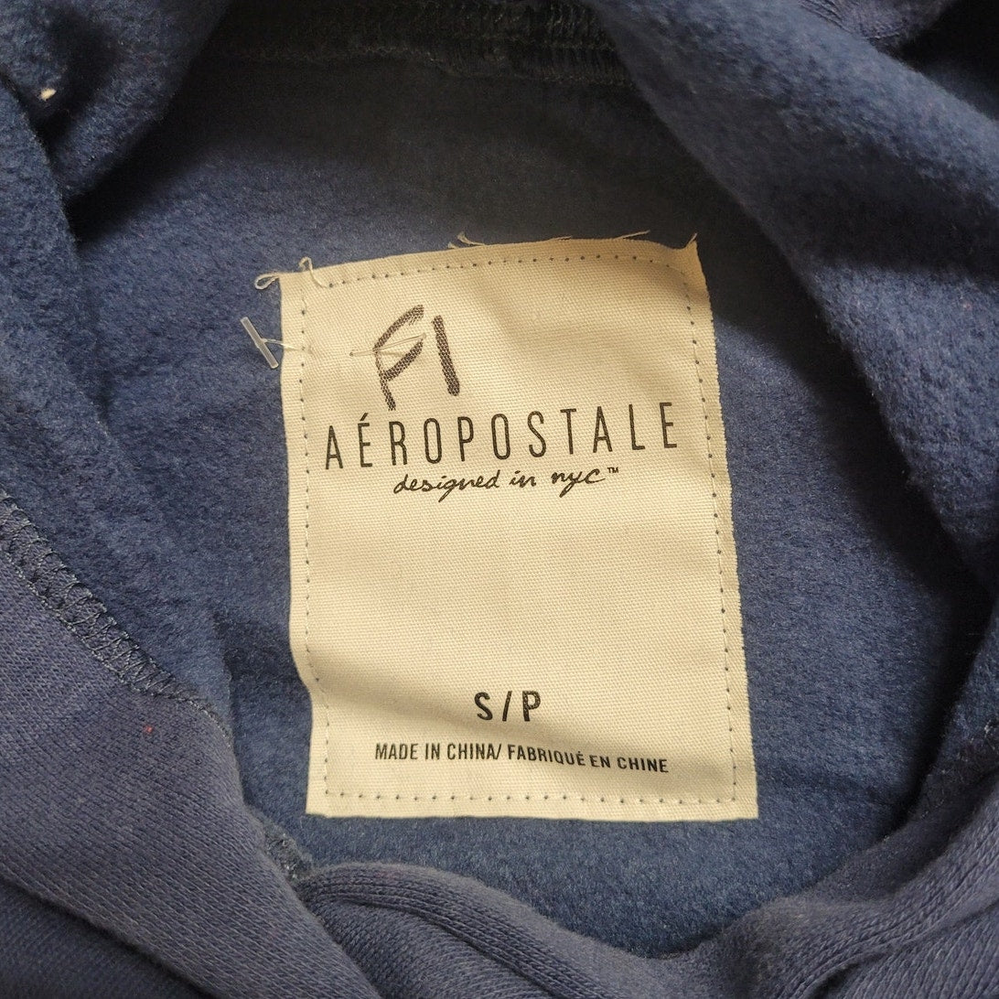 Aeropostale Fleece Pullover Hoodie, Blue, 70/30 Cotton/Poly Size S/P