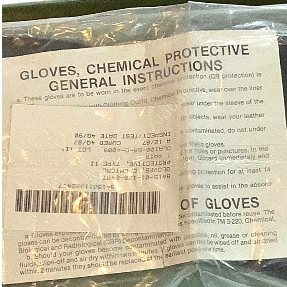 NIP, Vintage Chemical Protective Casualty Bag w/ Chemical Protective Gloves