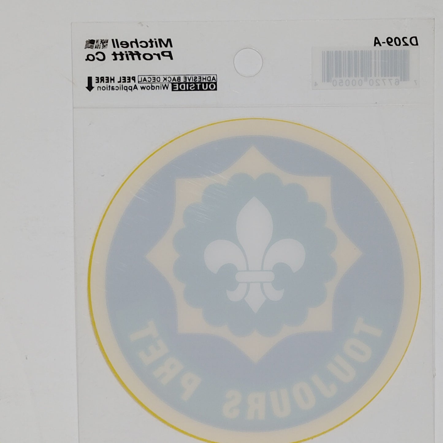 Window Vinyl Decal “TOUJOURS PRET”  – 4" x 4" – Adhesive Back – Outside Window