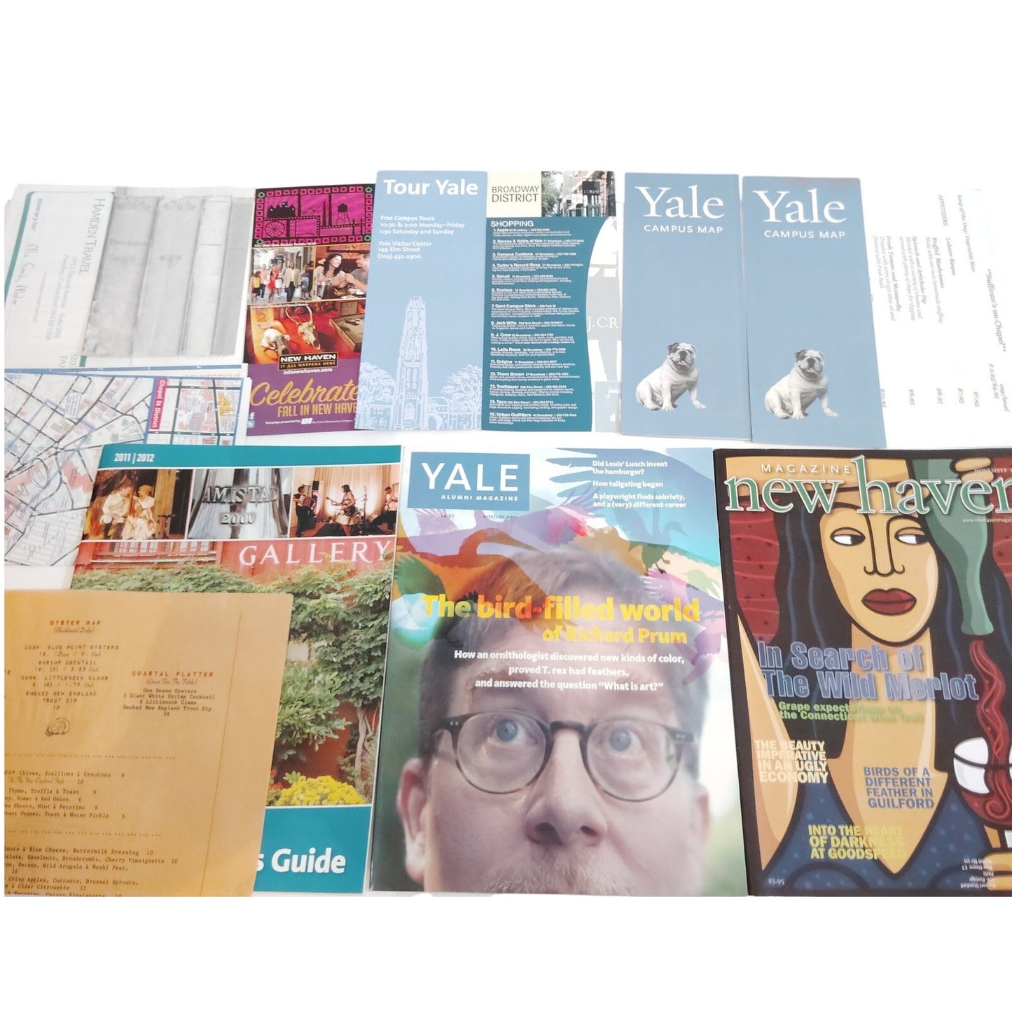 Yale University New Haven CT 2011 Ephemera Collection - Magazines, Maps, Menus