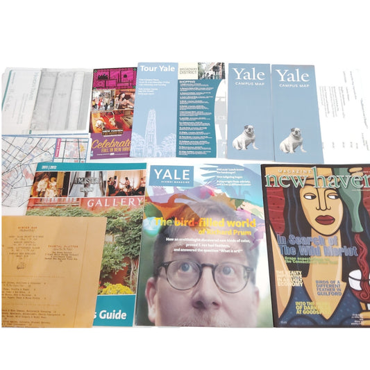 Yale University New Haven CT 2011 Ephemera Collection - Magazines, Maps, Menus