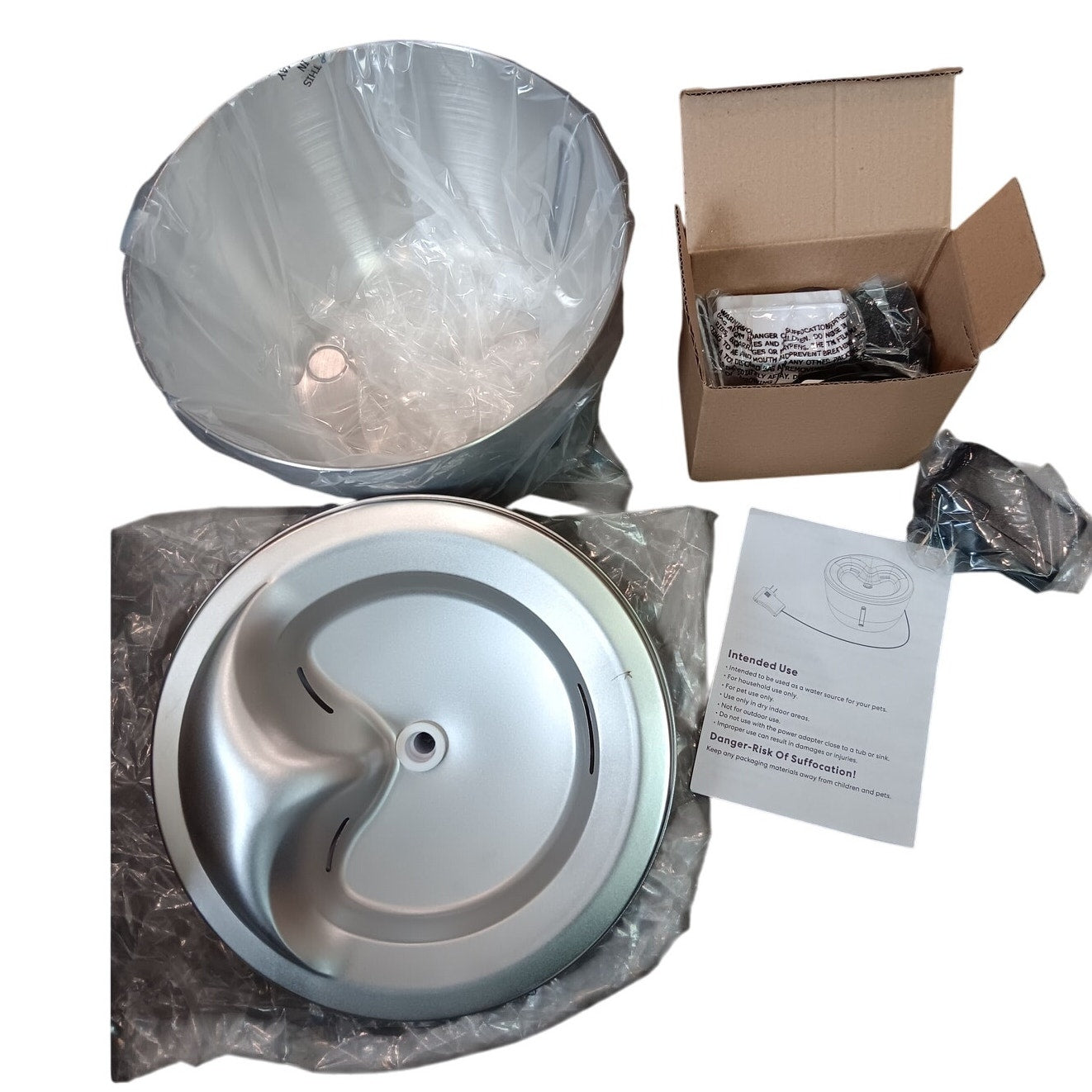 Frisco Stainless Steel Heart Pet Fountain – 100-oz Circulating Water Bowl