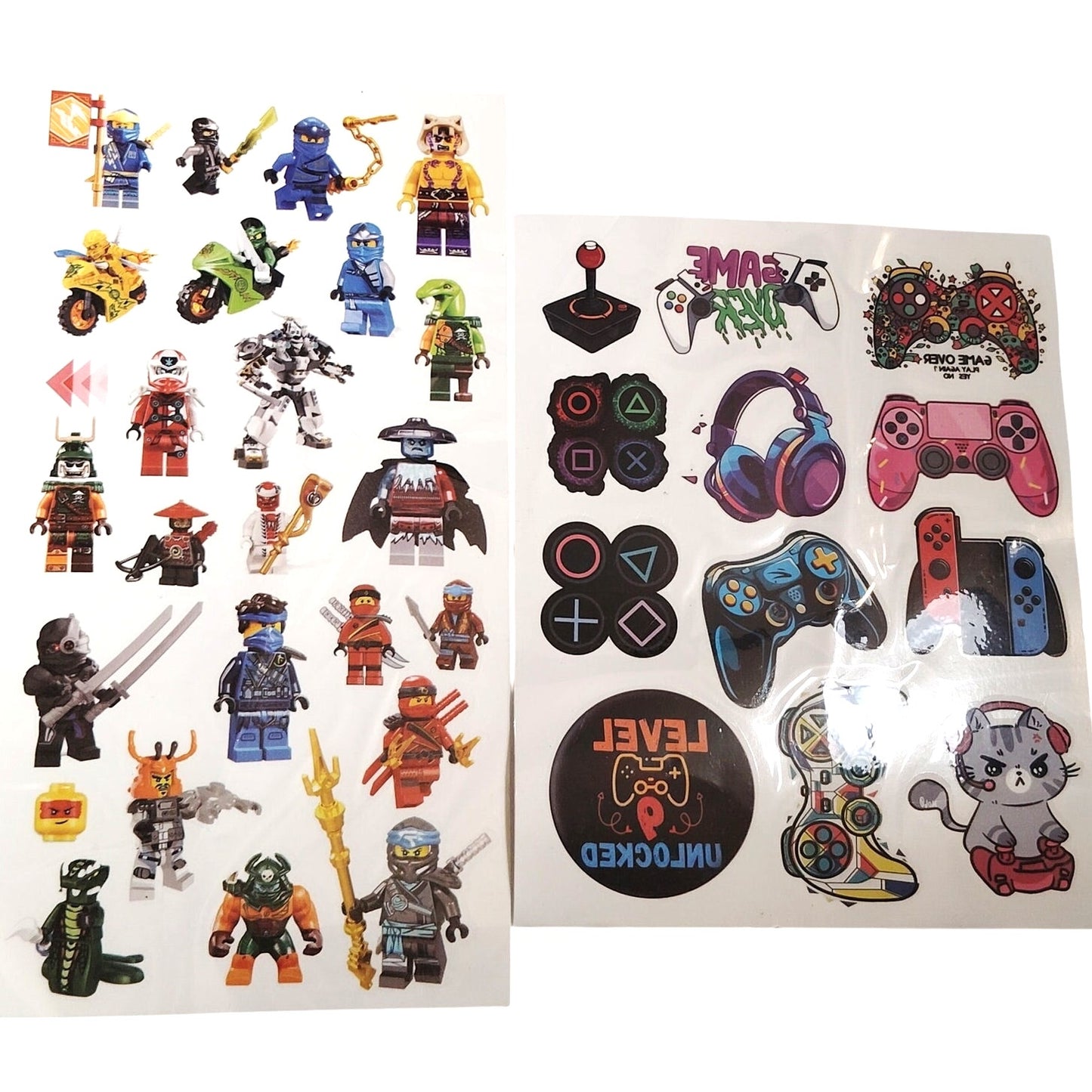 2‑Sheets Inside Window Vinyl Decals LEGO Ninjago & Gaming Theme (37)