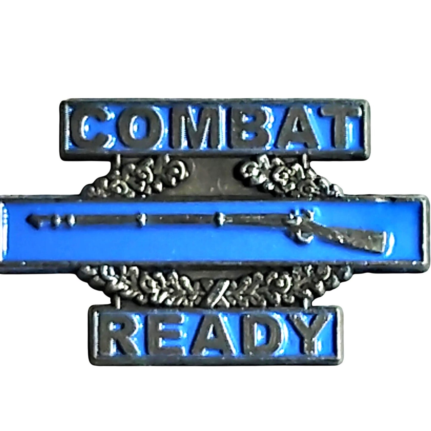 U.S. Army CIB “Combat Ready” Novelty Hat Lapel Brooch Pin, 1‑1/4"W × 7/8"H
