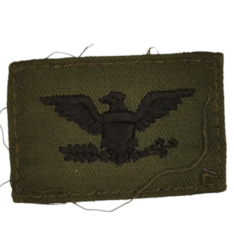 Vintage US Army USAF Colonel O‑6 Subdued OD Rank Patch 2‑1/8" × 1‑3/8" TE Sew‑On