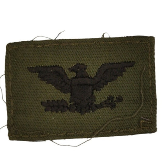 Vintage US Army USAF Colonel O‑6 Subdued OD Rank Patch 2‑1/8" × 1‑3/8" TE Sew‑On