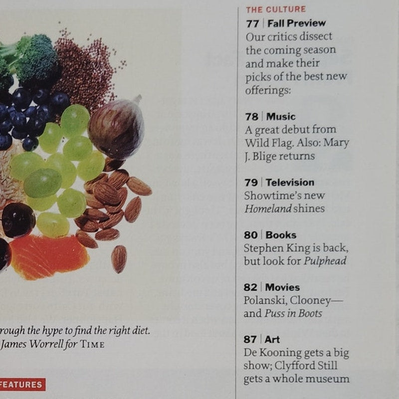 TIME Magazine September 12 2011 Dr. Oz What to Eat Now Nutrition Issue