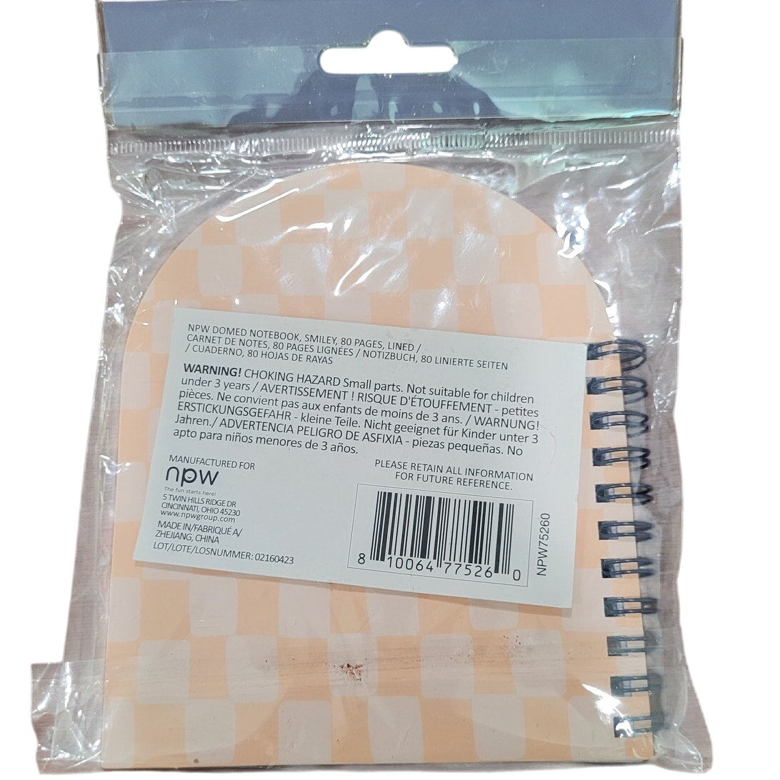 NPW Floating Stars Smile Face Mini Domed Notebook, 80 Pages – Spiral-Bound