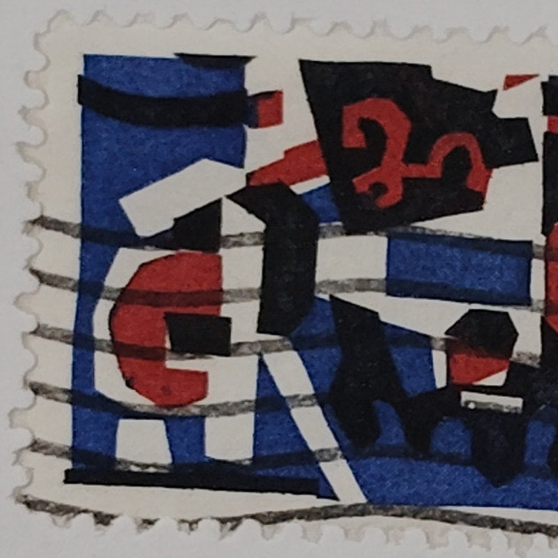 1964 Scott #1255 – 5¢ Fine Arts / Stuart Davis Modernist Design – Canceled