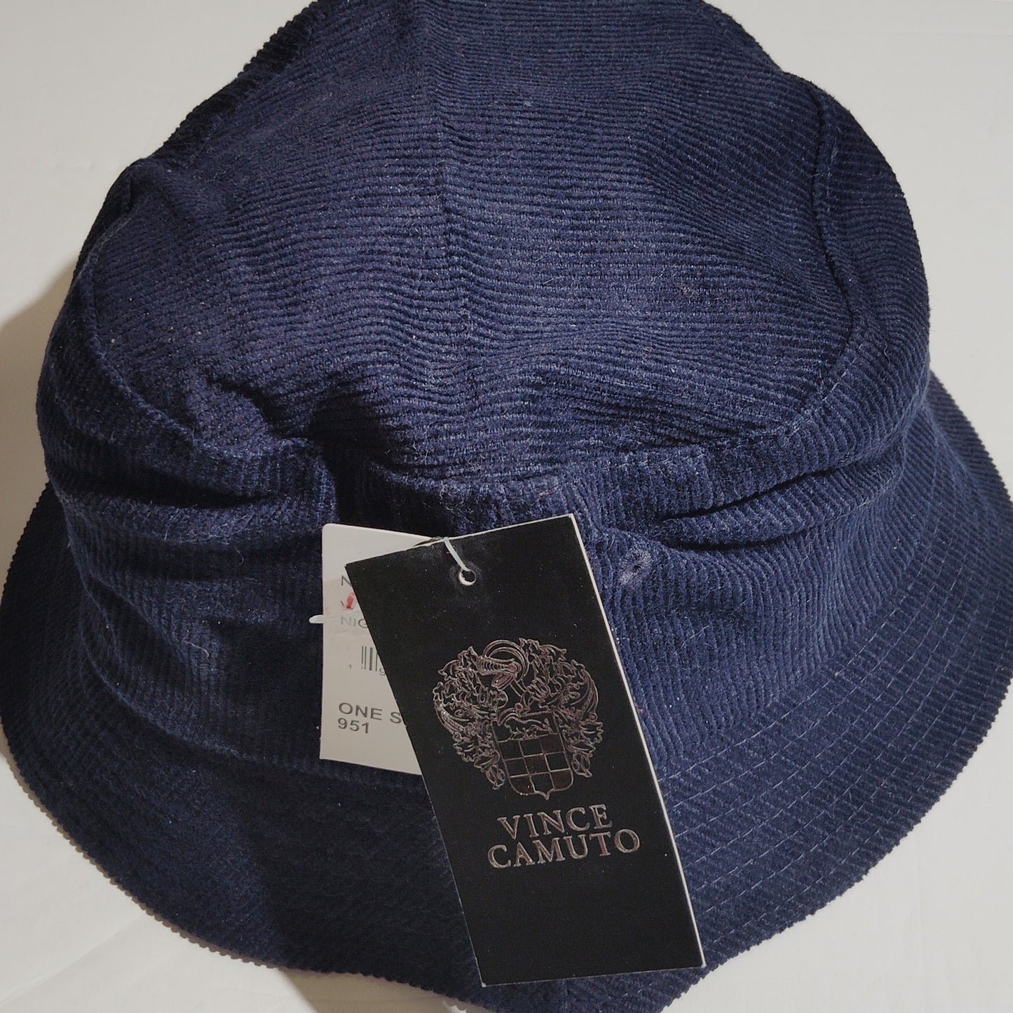 Vince Camuto Corduroy Bucket Hat, Navy Blue, OSFM, 100% Cotton