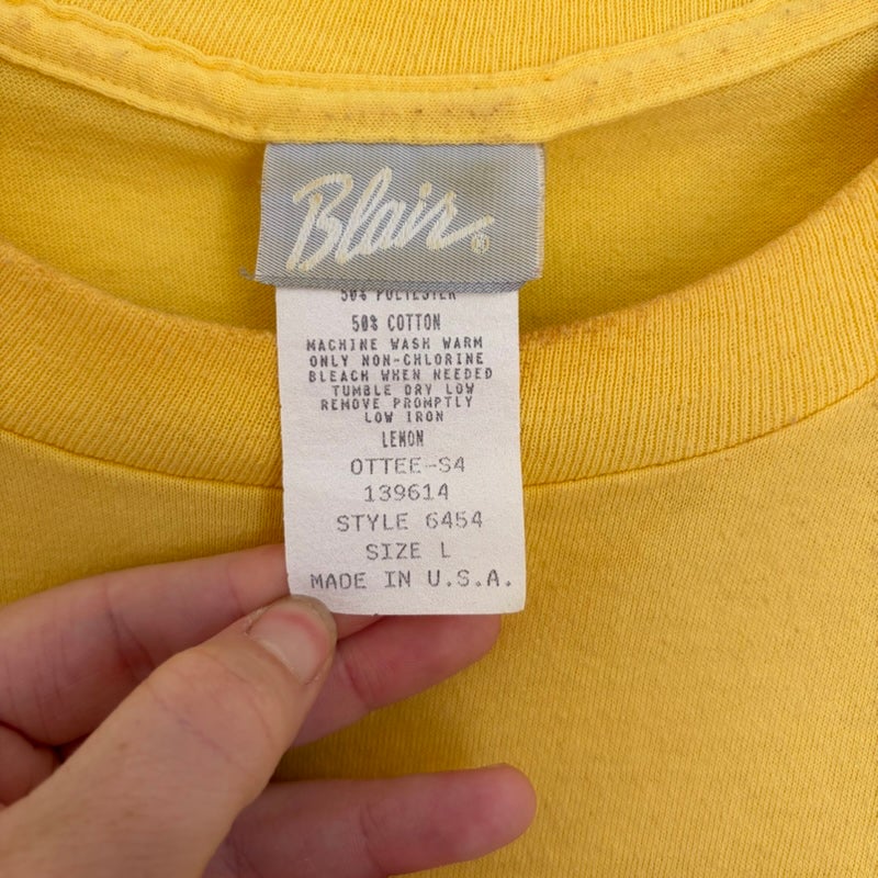 Blair Women's 2-Piece Yellow Top & Blue Striped Pants Set Size L