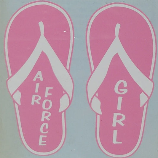 Air Force Girl Flip-Flop Decal – 4" x 4" – Pink Vinyl Sticker Decal