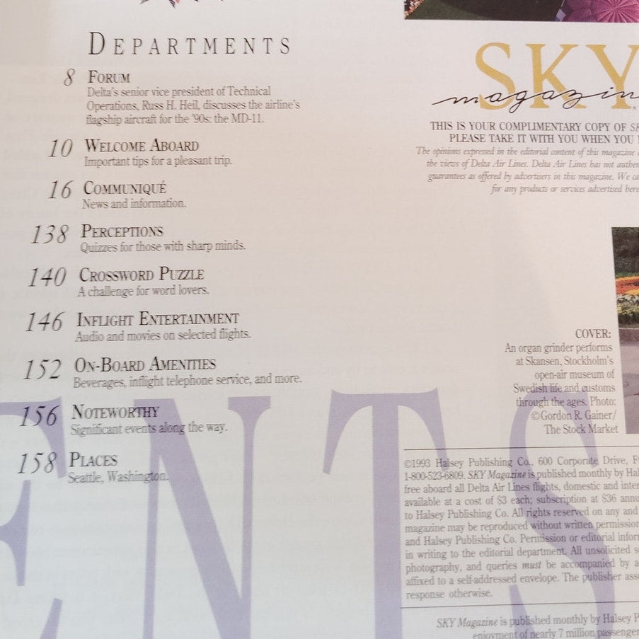 Delta Sky Magazine - June 1993 - Pittsburgh, Paris, The 1st World Scholar Games