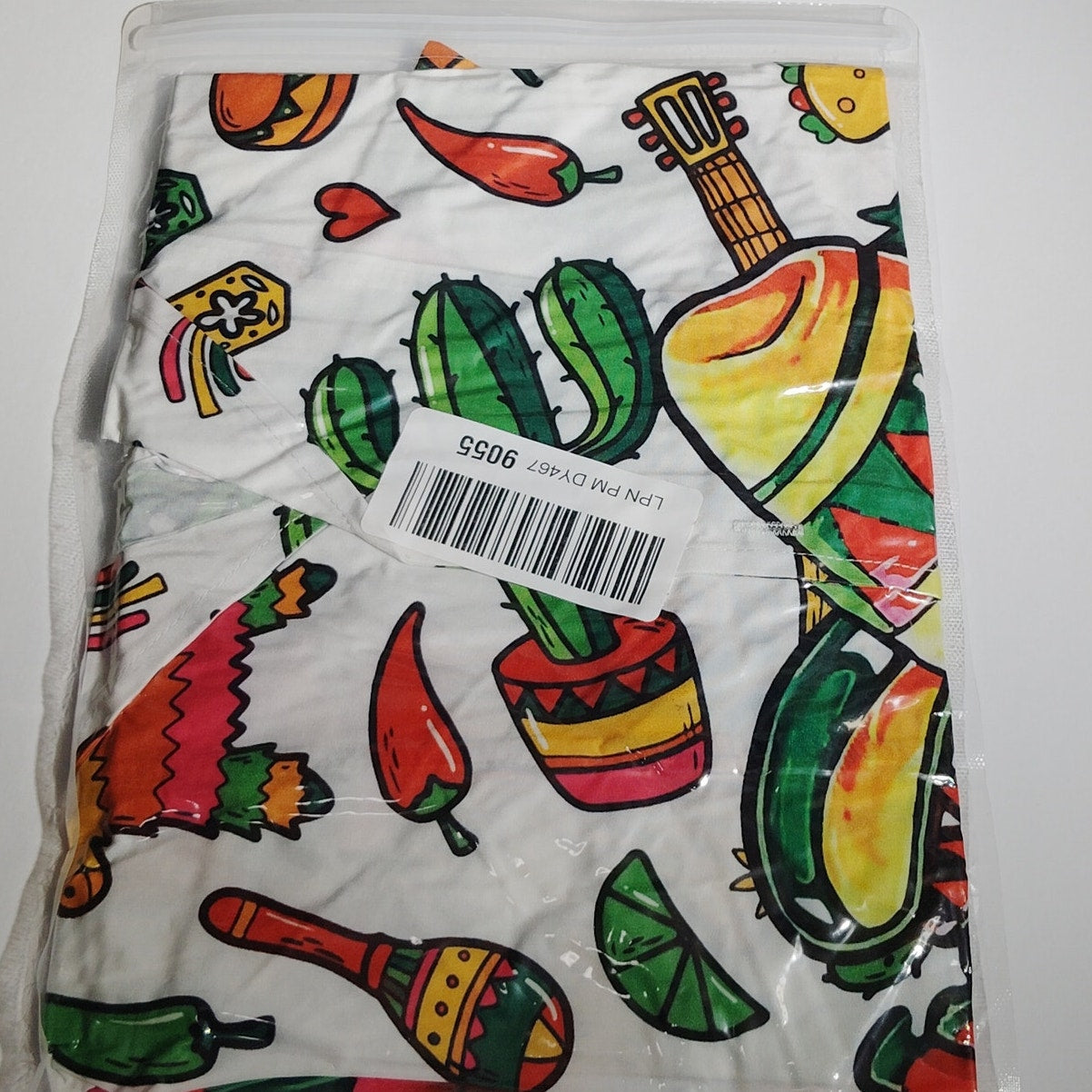 Mens Mexican Fiesta Hawaiian Shirt Taco Chili Sombrero Print Button Up Medium