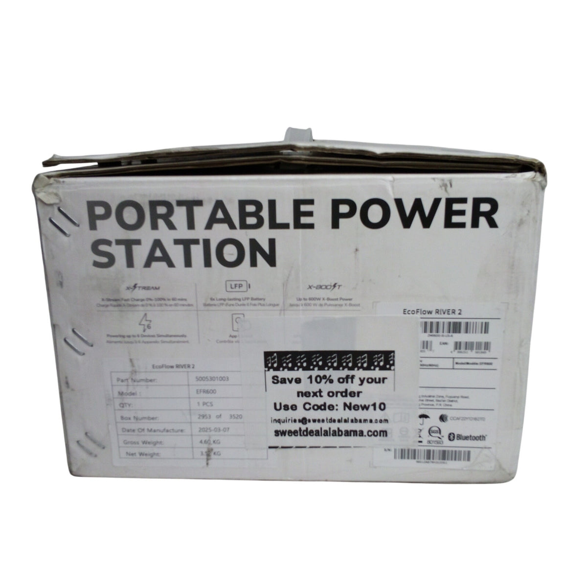 EcoFlow RIVER 2 Portable Power Station EFR600 256Wh 600W Solar Generator