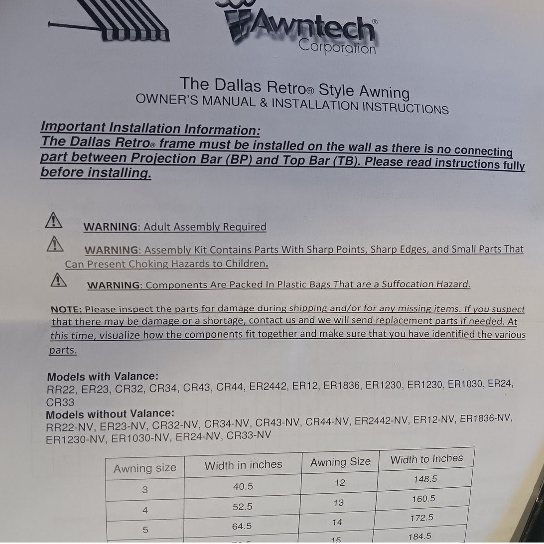 Awntech Dallas Retro Fixed Awning 10.38 ft x 16" x 30" Burgundy, Acrylic Fabric