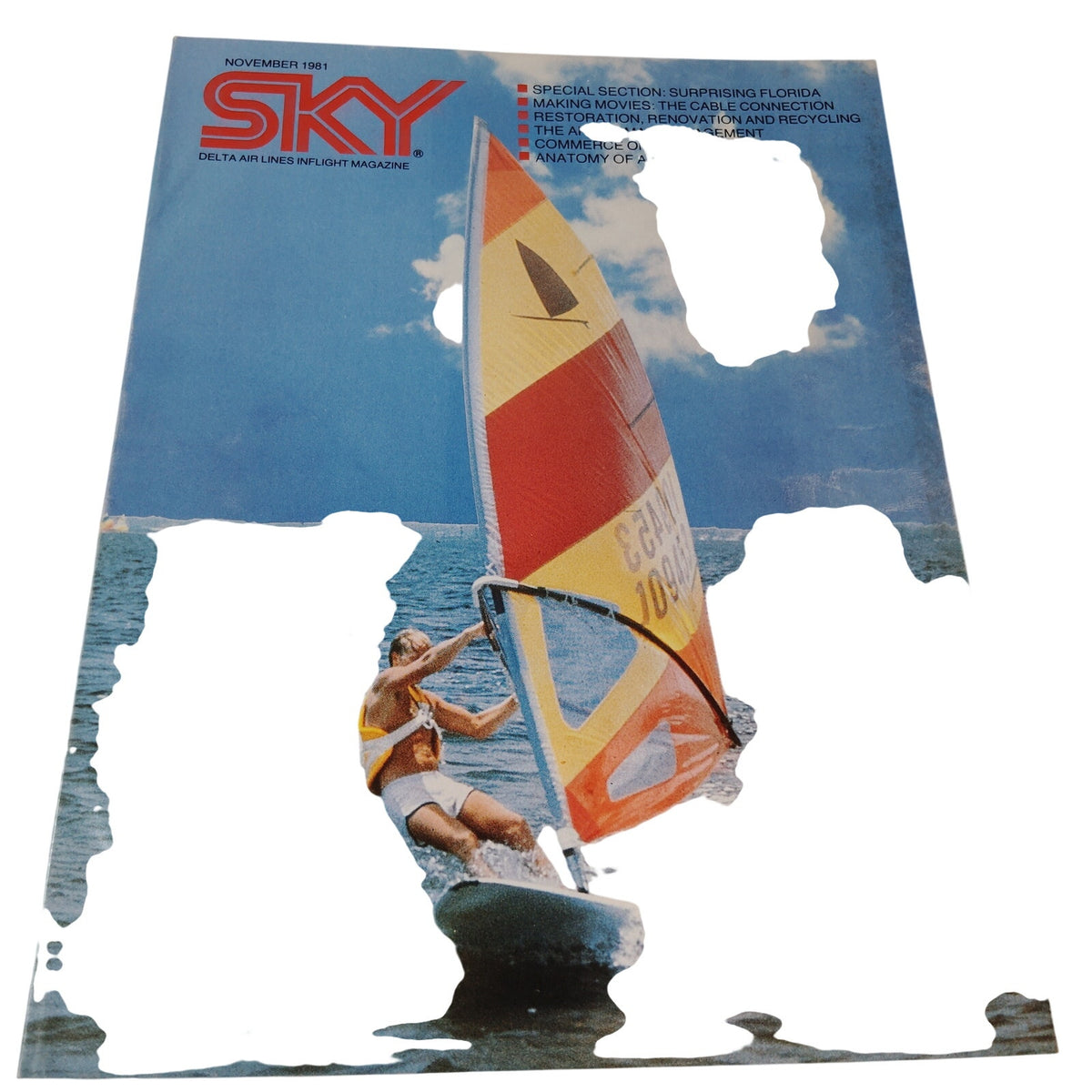 Delta SKY In-Flight Magazine November 1981 - Vintage Windsurfing Cover