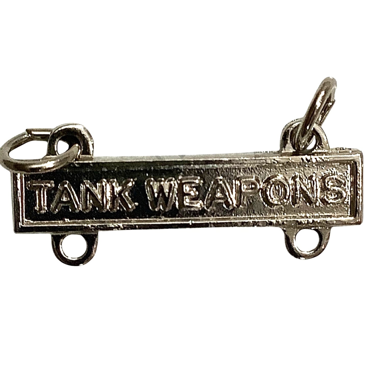 Military Qualification Bar Tank Weapons Silver w/ Silver Background, 1/2"H x 1"W