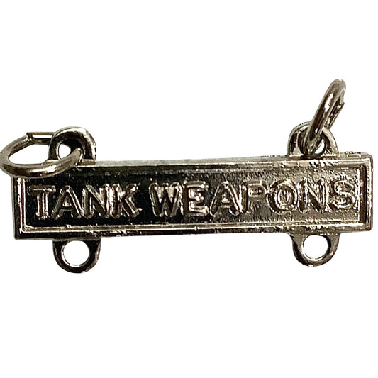 Military Qualification Bar Tank Weapons Silver w/ Silver Background, 1/2"H x 1"W