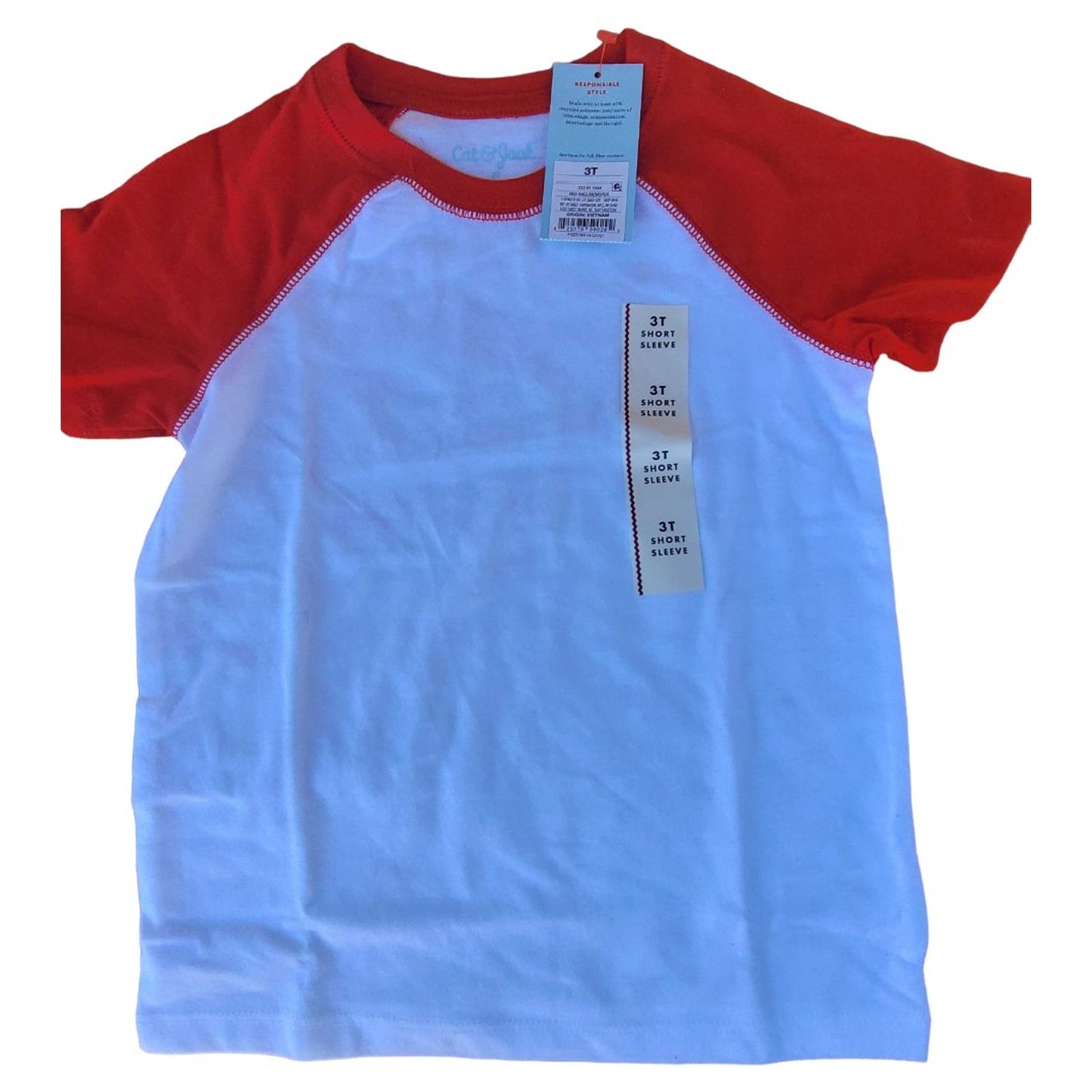 Two (2) Toddler 3T Boys' Crew Neck Short Sleeve T-Shirts - Wowzer Red