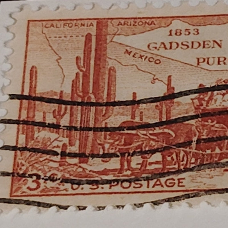 1953 3¢ Gadsden Purchase Centennial Stamp – Scott No. 1028 – Southwest Expansion