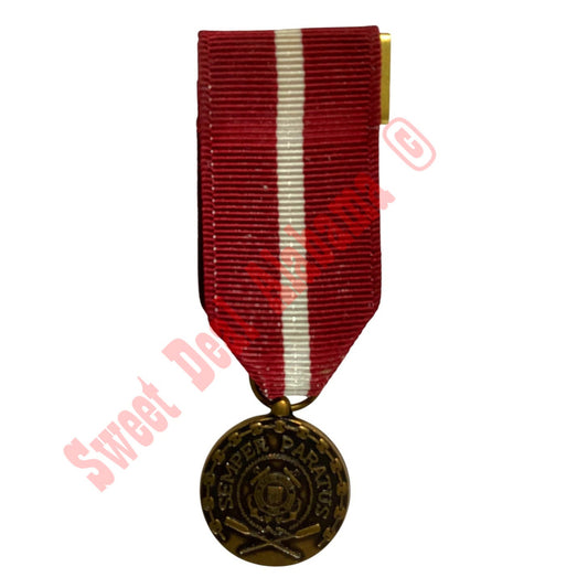 U.S. Coast Guard Good Conduct Service Award Ribbon Medal, 2-7/8"H x 3/4"W