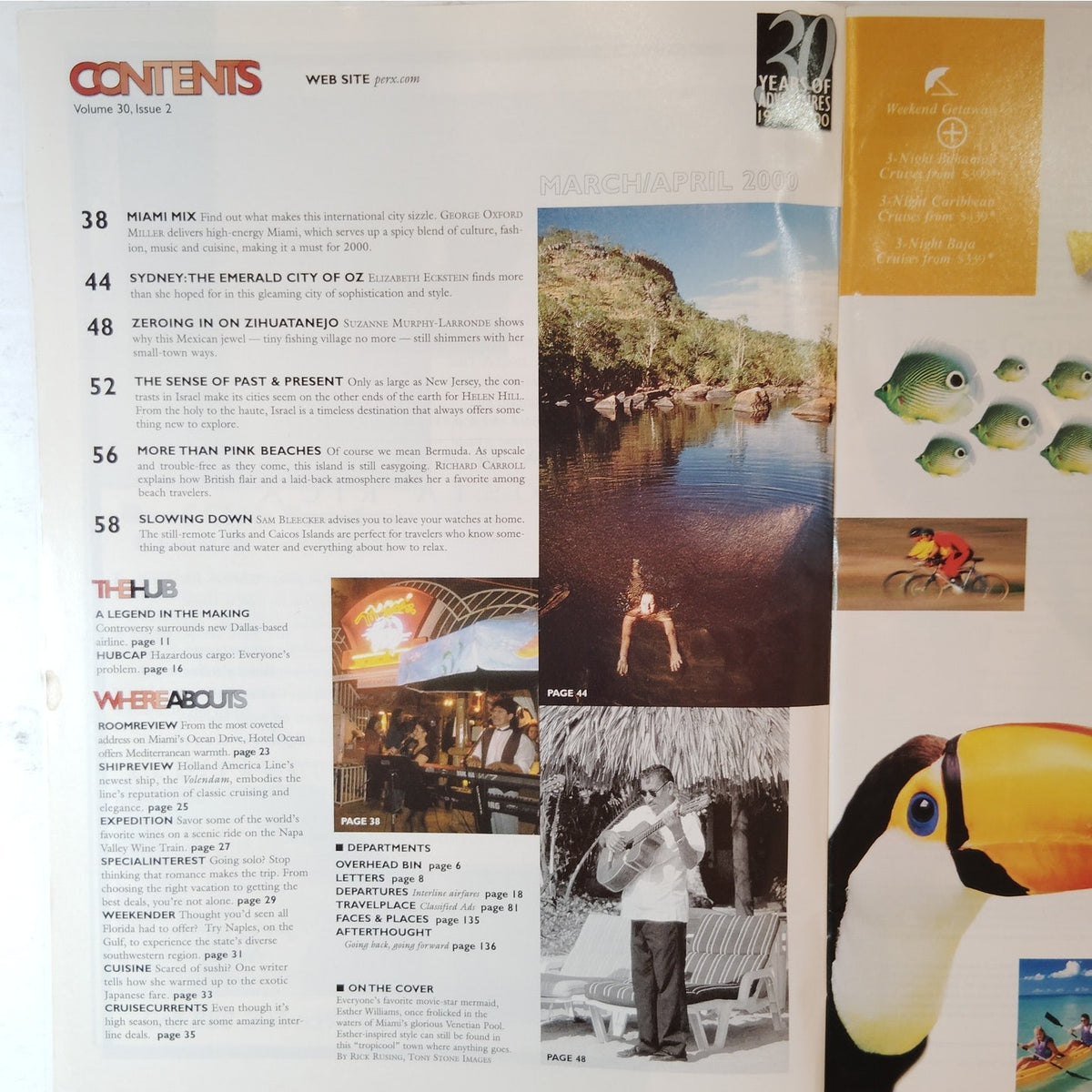 Adventures Magazine March/April 2000 Miami, Bermuda, and Sydney Travel Articles