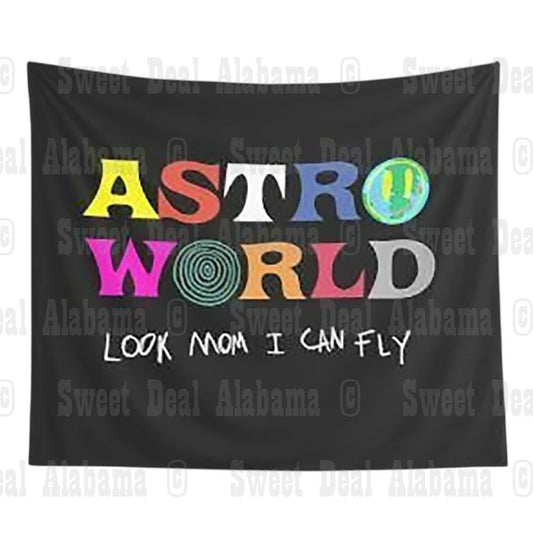 Astroworld Tapestry – Look Mom I Can Fly, Wall Hanging Art Decor 58"x50"