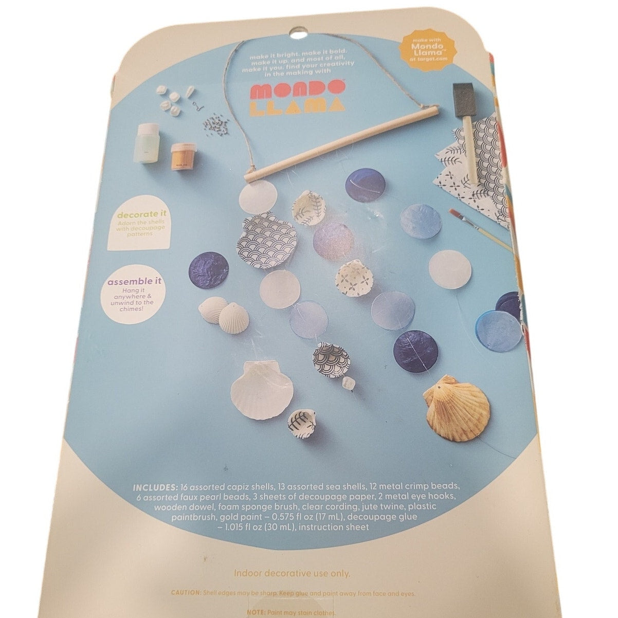 Mondo Llama Decoupage Shell Décor Craft Kit – Nature Theme