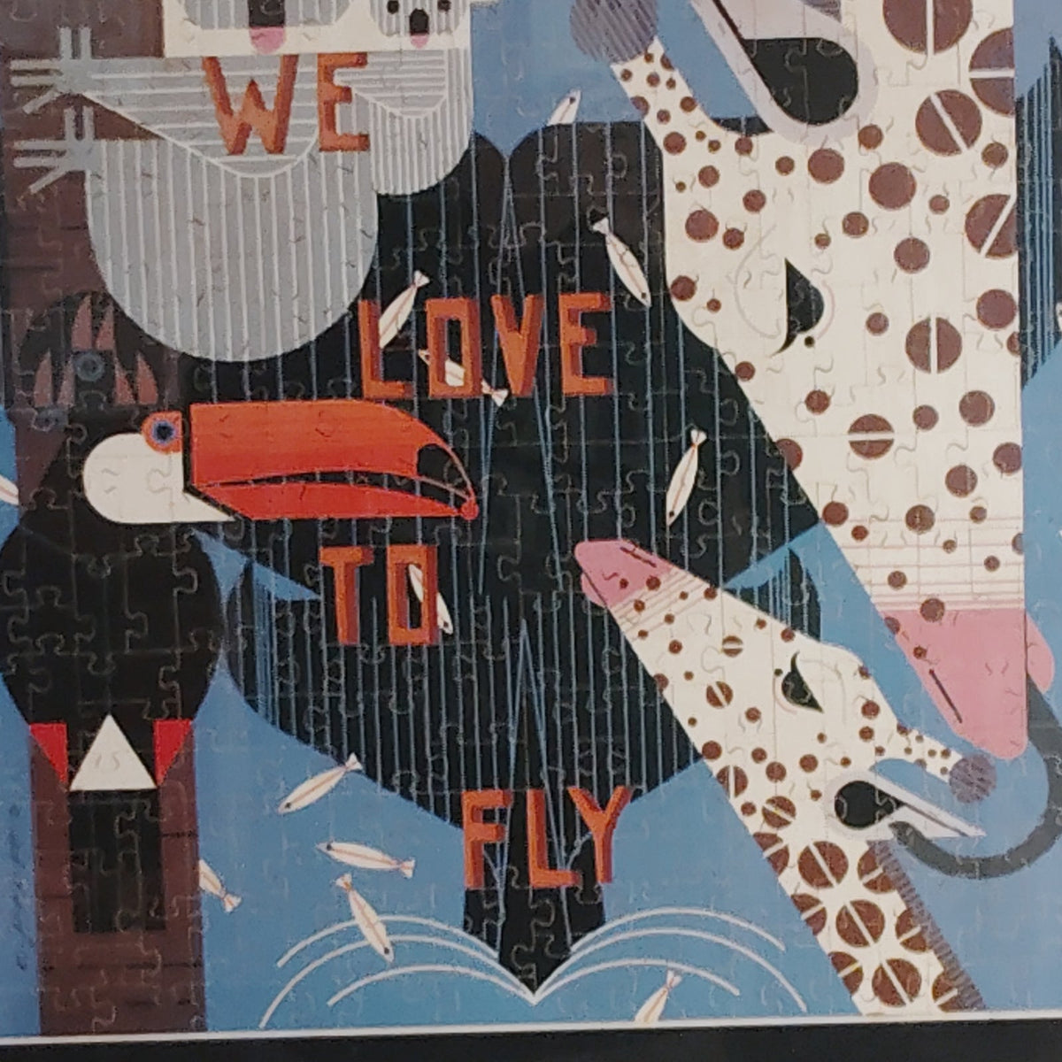 Charley Harper Delta San Diego Zoo We Love To Fly Framed Puzzle 29x23