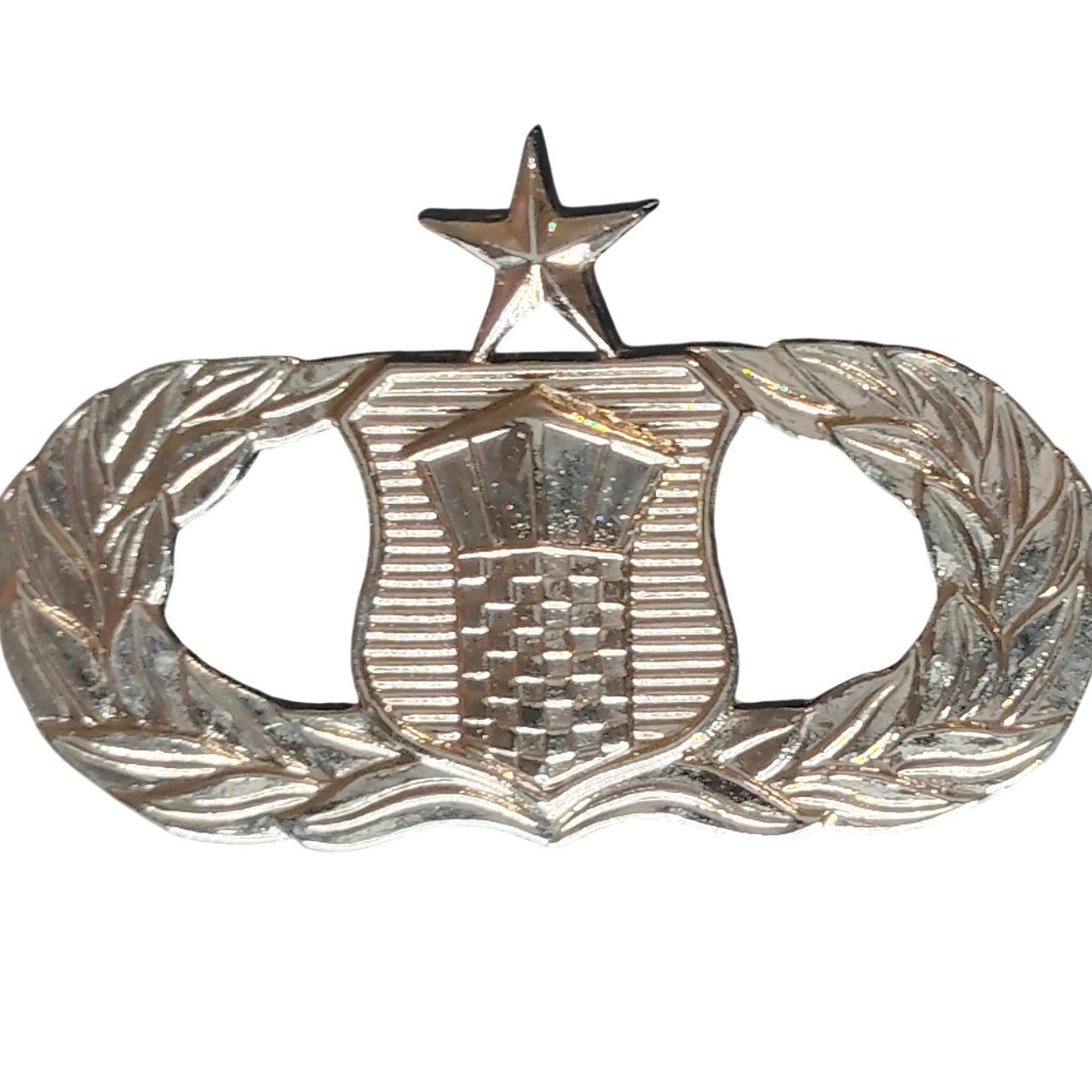 USAF Senior Air Traffic Controller Novelty Hat Lapel Pin Silver Tone 1‑5/8" × 1"