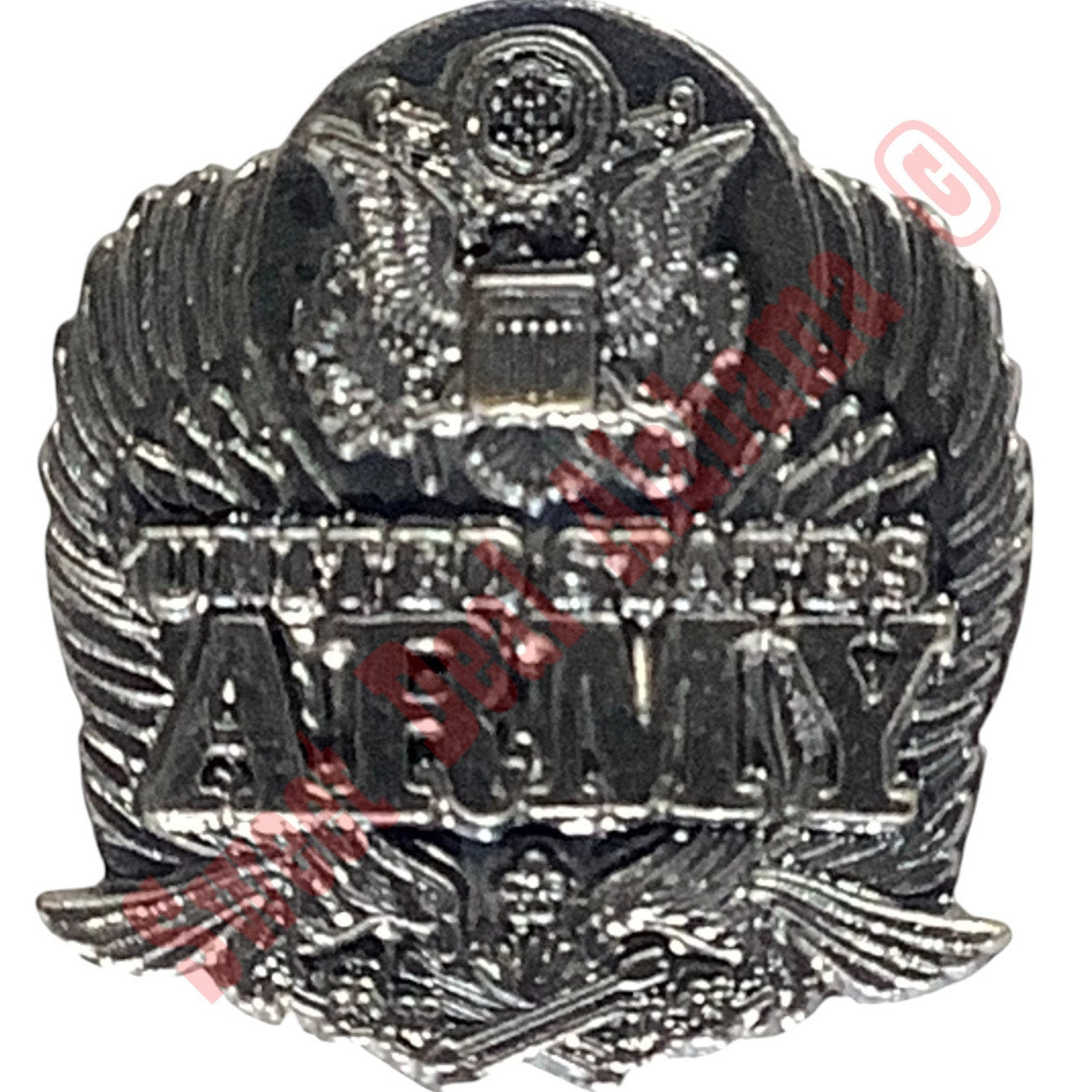 United States Army Hat, Lapel or Tie Pin, 7/8"H x 7/8"W, Pewter Finish