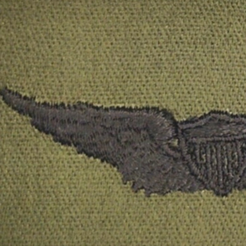 Vintage US Army Aviator Badge Patch Subdued ODG 3‑3/4" × 2" Sew‑On