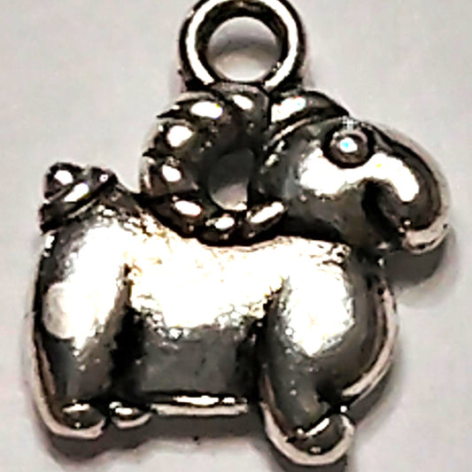 Aries Zodiac Charm Smooth Tibetan Silver Metal Ram Design 1/2" Horoscope Pendant
