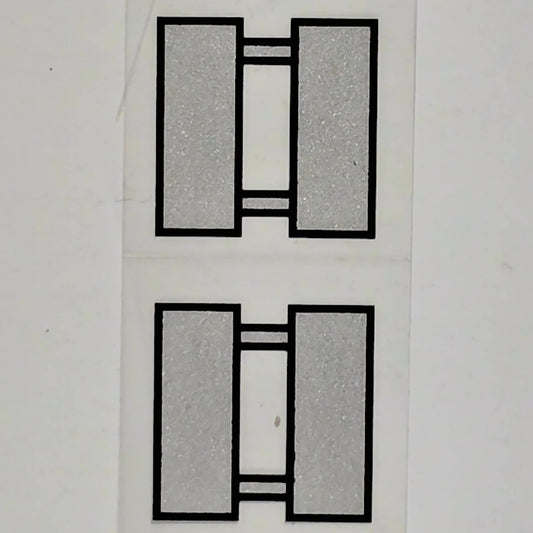 Officer Rank O-3 Decal – Double Silver Bars 1" x 1.5" Each, Mylar Vinyl, 2-Pack