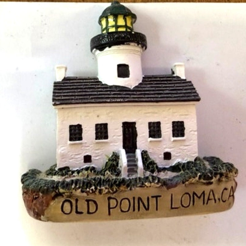 Old Point Loma Lighthouse San Diego CA 3D Resin Souvenir Fridge Magnet 2.5"