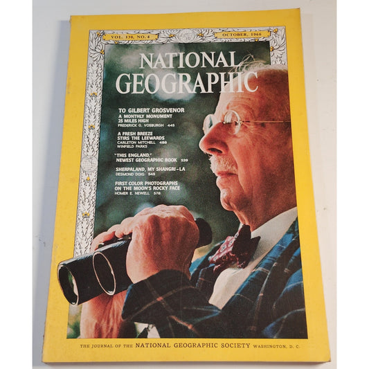 National Geographic Magazine October 1966 Nepal, Moon Photos & Caribbean Sailing