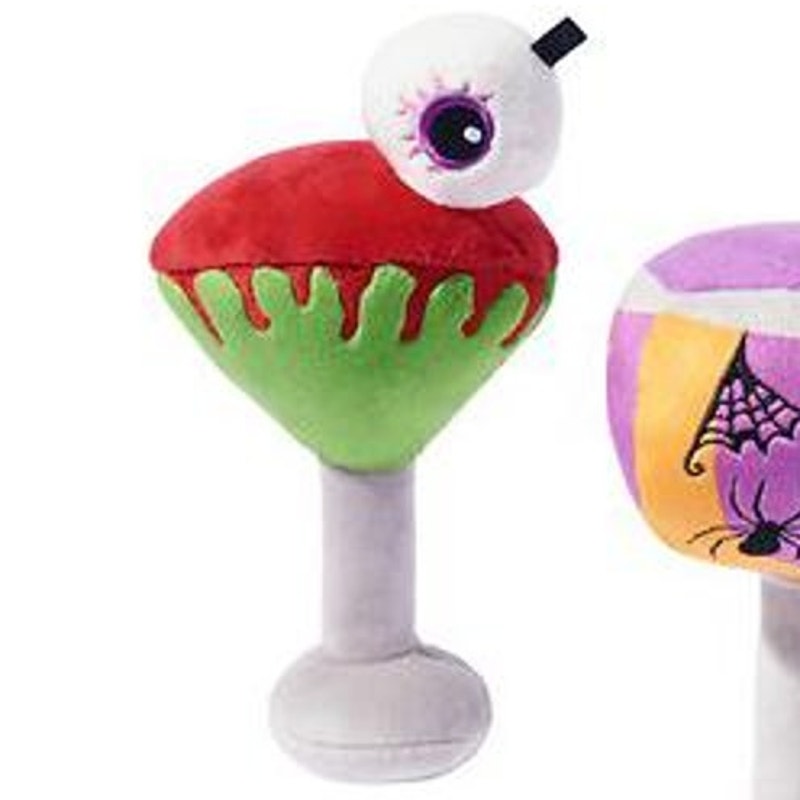 Frisco Halloween Cocktail Plush Squeaky Dog Toy Medium 2‑Pack