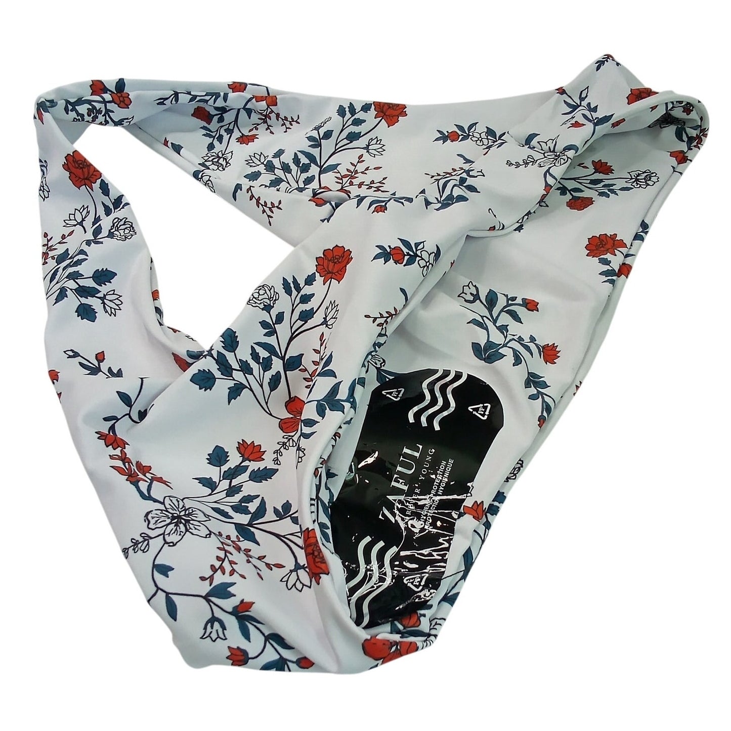 Zaful White Floral High Cut Bikini Bottoms Women’s Small (US 4) Swimwear