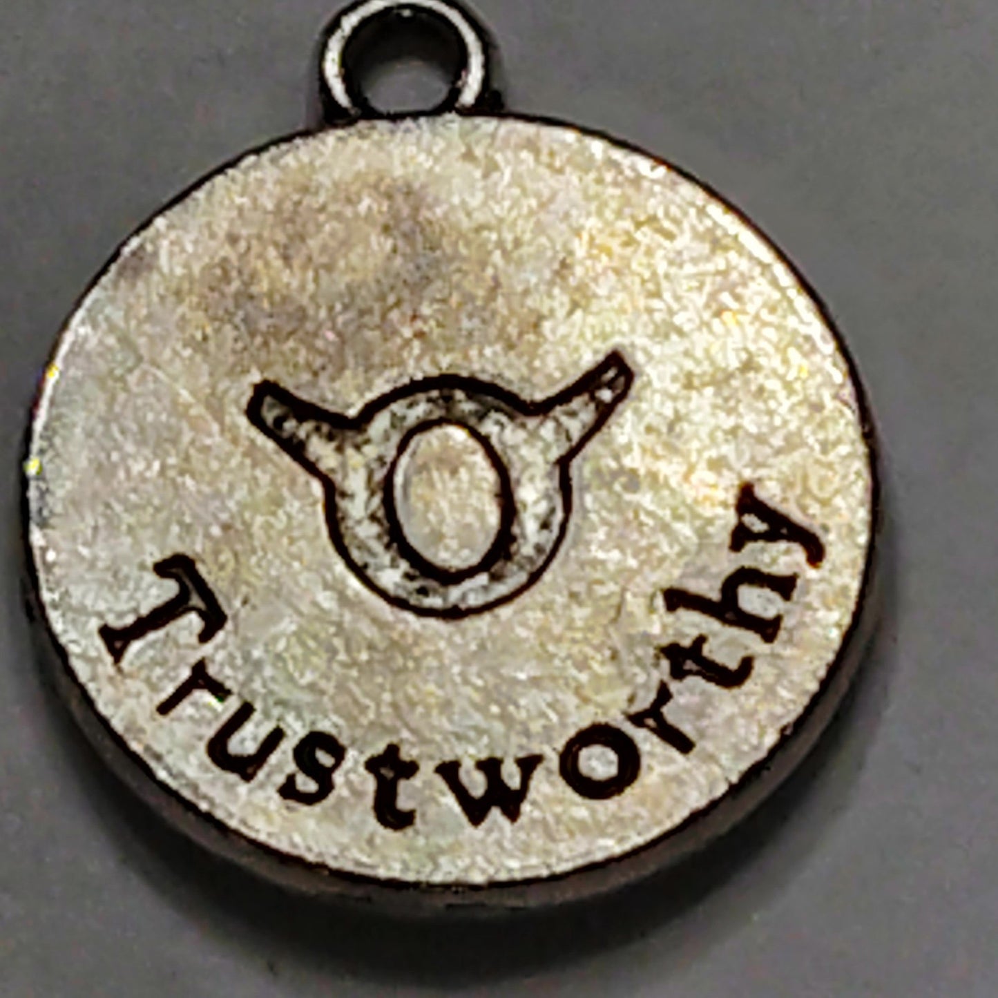 Taurus Zodiac Charm Patinated Silver‑Tone Bull Design 5/8" Medallion Pendant