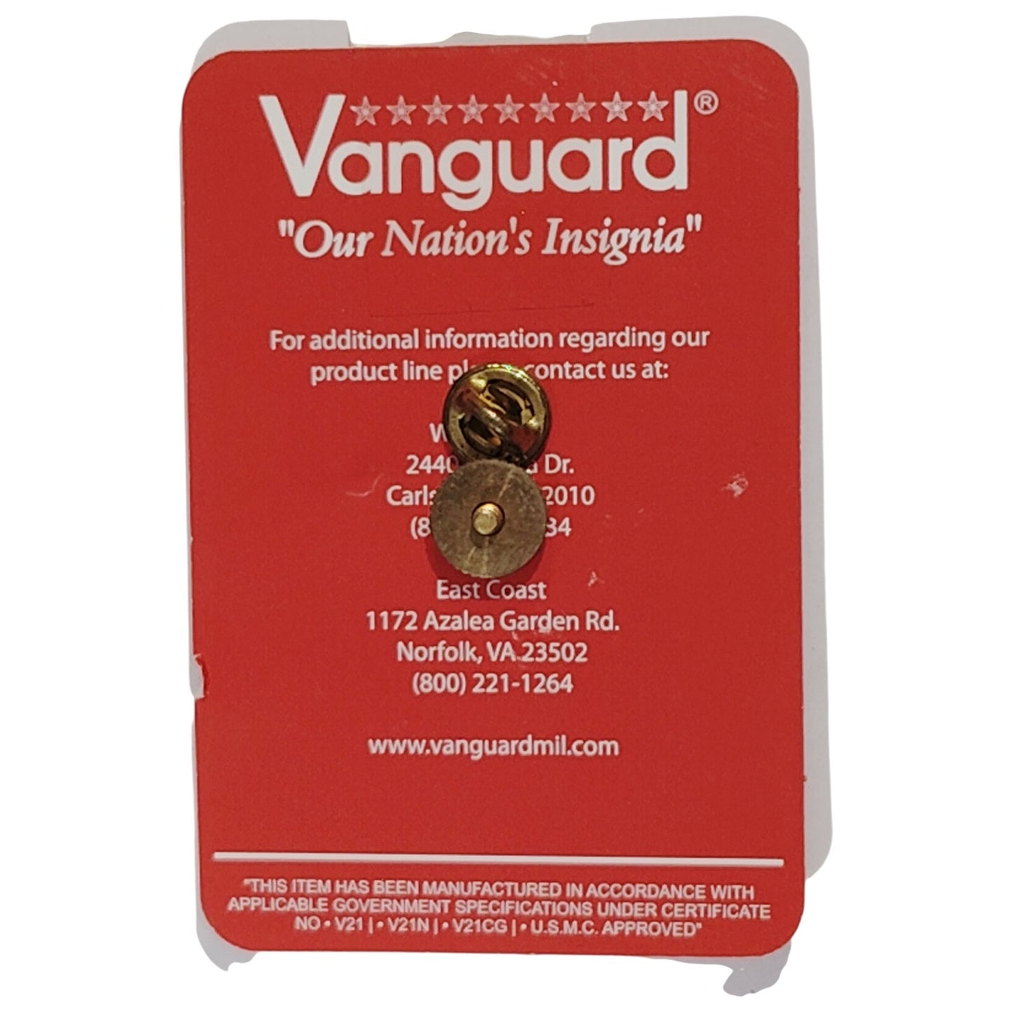 Coast Guard Cap Device – Enlisted – Regulation Size – 1-3/4" x 1-3/4"