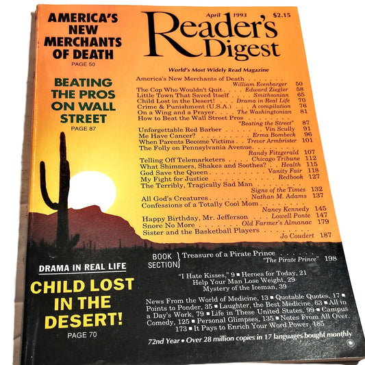 Reader's Digest April 1993 Magazine - Vintage Collectible Back Issue