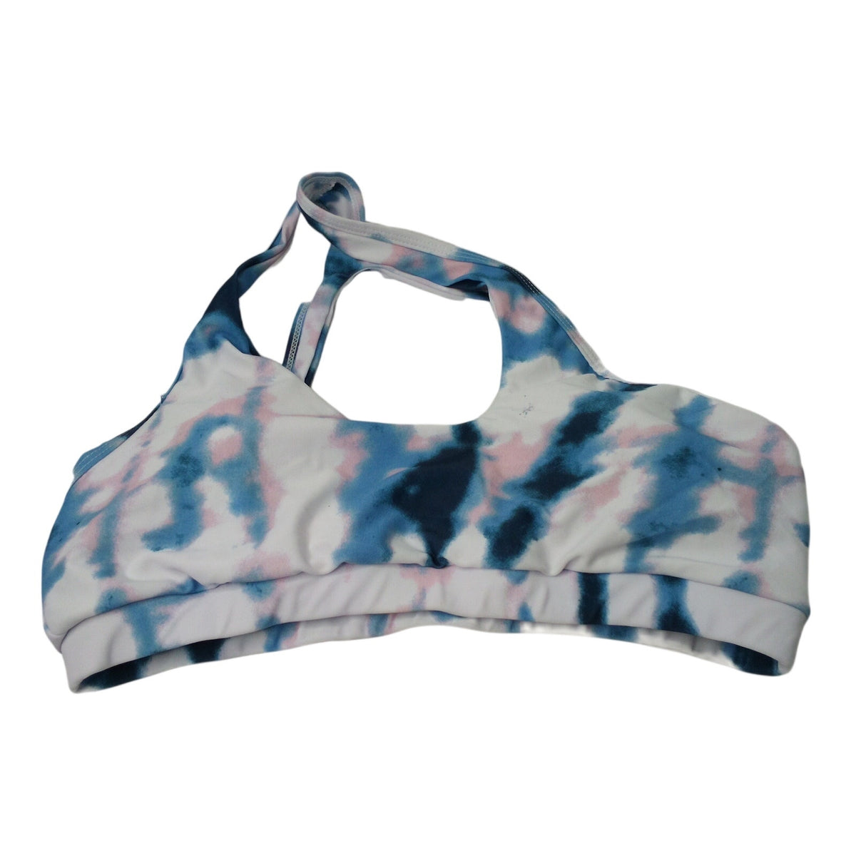 Women's Tie-Dye Halter Bikini Top XL Pink Blue White NWT Adjustable Straps