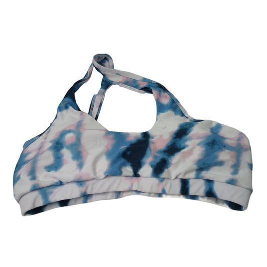 Women's Tie-Dye Halter Bikini Top XL Pink Blue White NWT Adjustable Straps