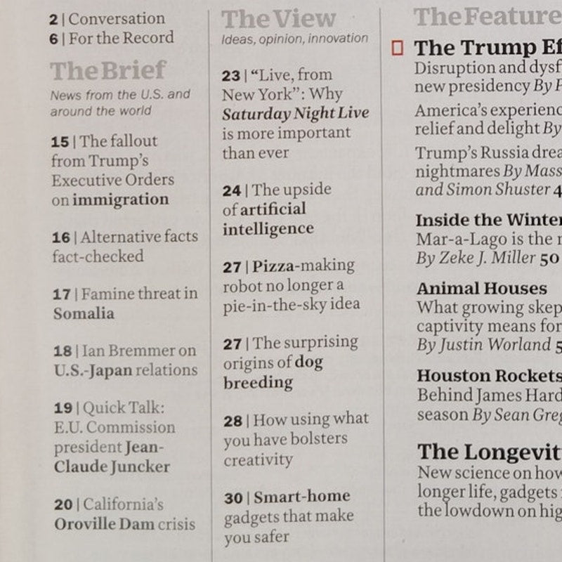 TIME Magazine Feb 27/Mar 6 2017 Trump Nothing to See Here Double Issue
