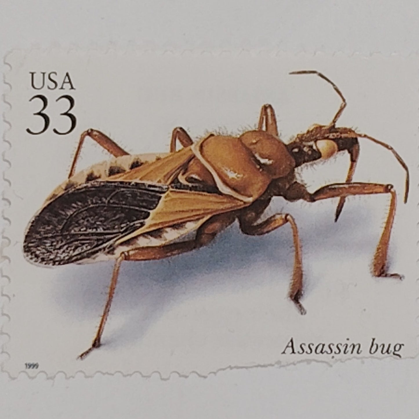 1999 Assassin Bug Stamp – 33¢  Unused – Insects & Spiders Series – USA