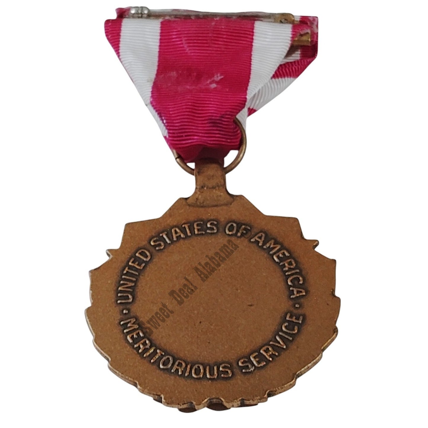 U.S.A. Meritorious Service Medal Pinback, 1-9/16"D x 3-1/4"H Overall
