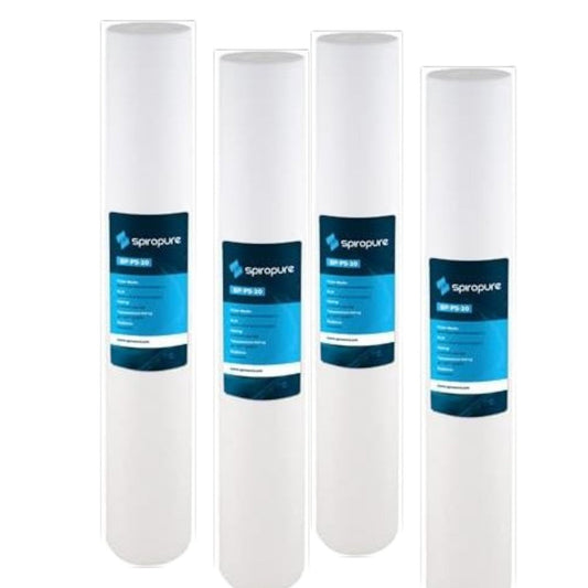 4-Pack SpiroPure SP-P5-20 Sediment Water Filter Cartridge 20"x2.5" 5 Micron Polypropylene