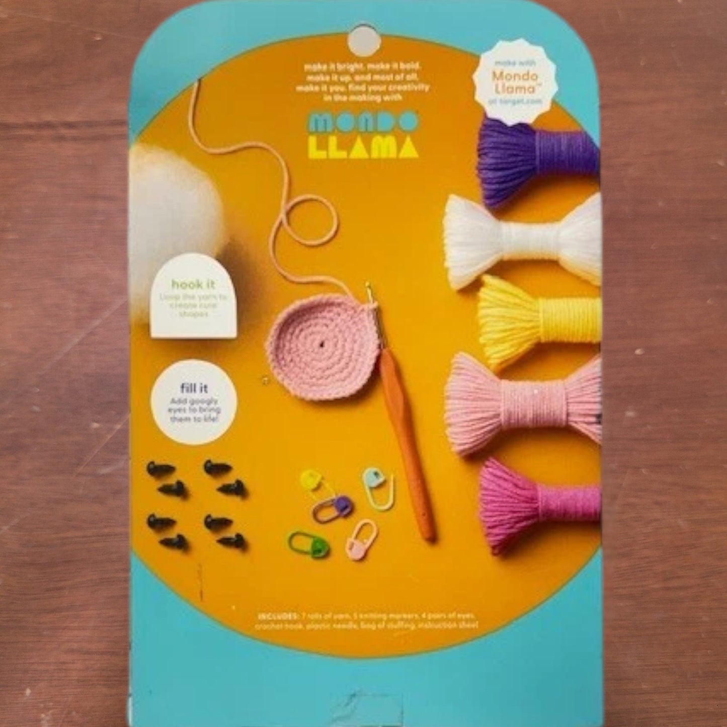 Mondo Llama Crochet Craft Kit 4ct Food Characters Beginner Friendly Complete Set